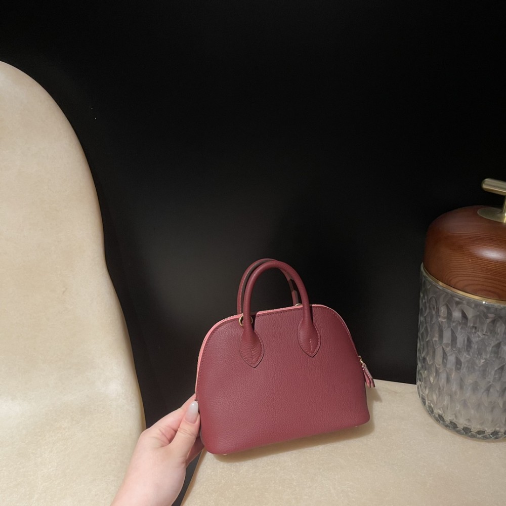 【Mini bolide】evercolor  55 / Rouge H   ×K4 Rose d’ete Silver Hardware, Full Hand-Stitching