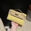 ostrich kelly pochette 1Z/Jaune Poussin  