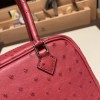 Hermès Plume 21 Ostrich B5/Ruby Silver Hardware Plume-003 Fully Hand-Stitched