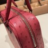 Hermès Plume 21 Ostrich B5/Ruby Silver Hardware Plume-003 Fully Hand-Stitched