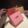 Hermès Stock~Cinhetic 18cm Chevre Mysore 1Q/Rose Confetti Silver Hardware Cinhetic-072 Fully Hand-Stitched