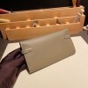 Hermès Kelly Wallet Long Veau Epson 18/Étoupe Grey (Étoupe) Etoupe Gold Hardware wallet-005 Fully Hand-Stitched